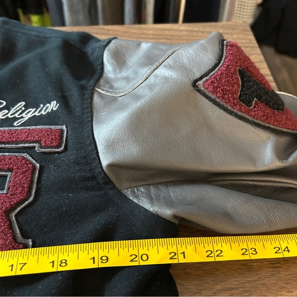 True Religion Men's Black and Gray Varsity Jacket M - Picture 9 of 11